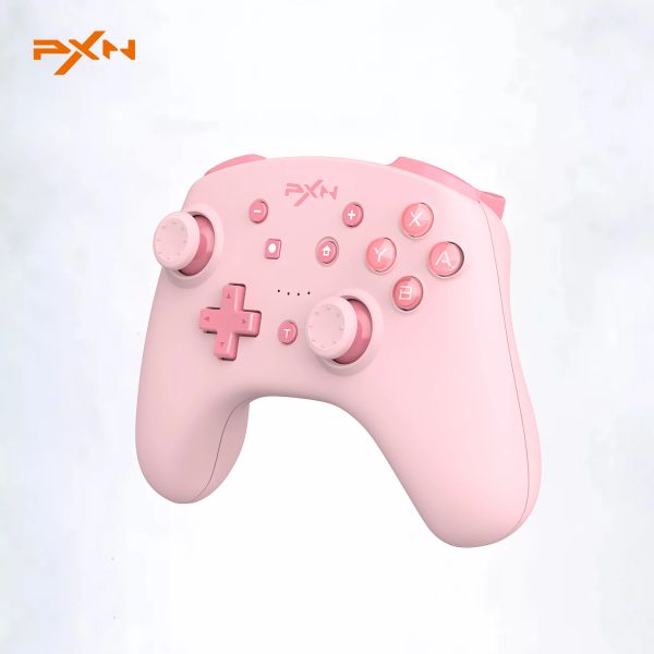 Gamepads Controlador PXN para Nintendo Switch Gamepad para PC Compatible con Bluetooth para Switch Lite/PC Cable de Datos USB Remoto NFC/Amiibo Rosa