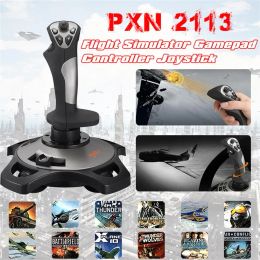 GamePads PXN2113 Flight Simulator Joystick PC / Desktop GamePad Controller 12 boutons programmables avec aspiration pour Windows XP / 7/8/10