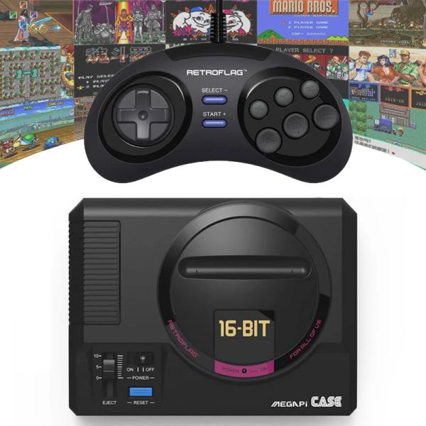 Controlador de juegos retro de GamePads para Sega Megadrive Consolas de videojuegos de 16 bits con controlador clásico de Gamepad USB MD para Raspberry Pi 3B