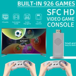 GamePads SF900 4K HD à télévision Console de jeu vidéo 2.4G Contrôleur de jeu sans fil pour PS1 / FC / GBA Retro TV Dendy Game Console 926 Classic Games