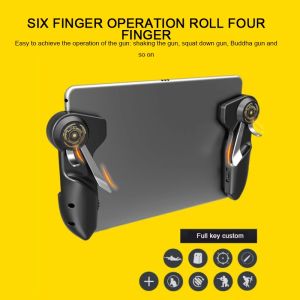 Gamepads six doigts Tablette PUBG Mobile Gamepad Game Gaming Trigger Shooller Controller Joystick pour iPad Mini 5 PUBG Controller Tablet Triggers