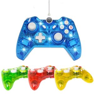 GamePads Pad transparente de juego con LED para Xbox 360 Wired Juego Joystick para el controlador Xbox 360 con cable USB