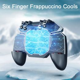 GamePads Universal Deluxe Phone Coloner Fan Controller Grip Grip Ergonomic 6 Finger Trigger Joystick Gamepads pour Android iPhone Dropship