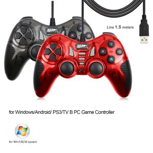 GamePads Contrôleur de jeu filaire USB avec Dualvibration Turbo pour Windows / Android / PS3 / TV B PC Console de jeu PC Console Joystick