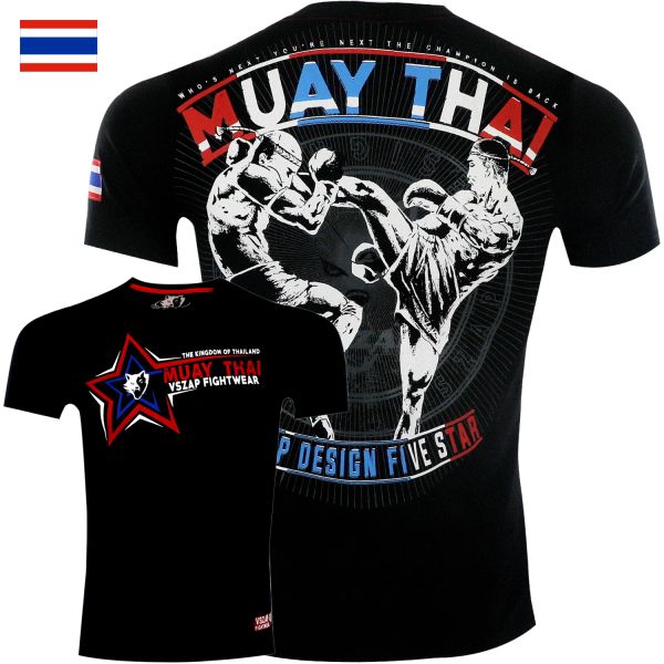 Gamepads vszap Muay Thai T-shirt Sports Running T-shirt Men's Gym Fiess MMA Training Shirts Dry Fit Sportswear Boxing Rapide Dry