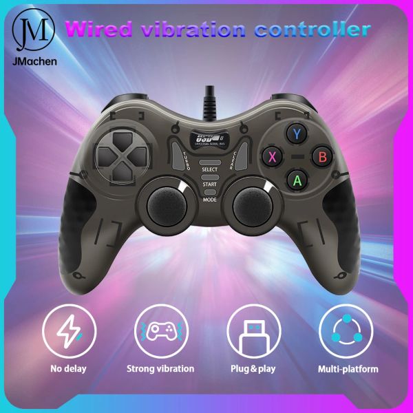 Gamepads Mando de vibración USB con cable para Sony PS3/consola de juegos/PC/X BOX/TV Box/controlador de juego para teléfono Android Joystick accesorios de juego