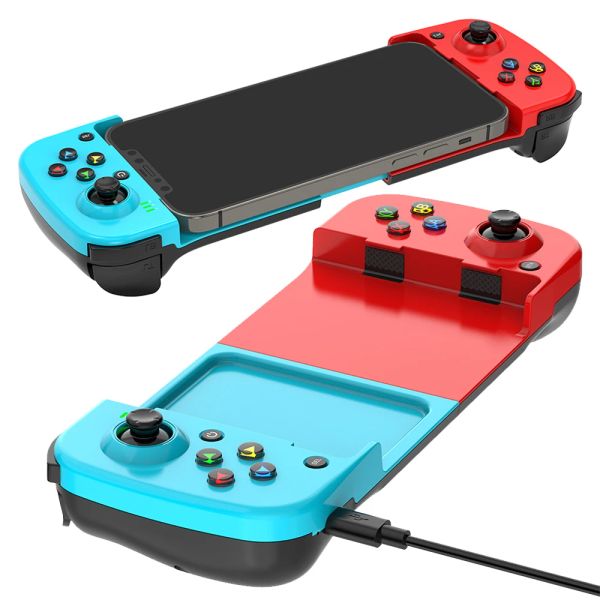 Gamepads Controlador de juegos inalámbrico Bluetooth, mando telescópico, Joystick para Samsung Xiaomi Huawei Android IPhone con Cable de carga