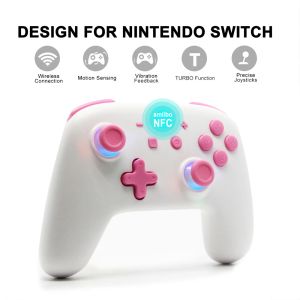 GamePads Bluetooth Joystick Bluetooth GamePad Switch Pro Controller con controlador Turbo LED Ergonomic Pro para Switch OLED Steam Android