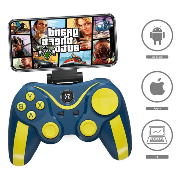 GamePads Controlador inalámbrico Bluetooth GamePad PC doble Vibración BT3.0 Juego de juego para la tableta de teléfono Android TV Box Apple Tolder