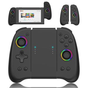 Mando inalámbrico para Gamepads, mando Bluetooth izquierdo y derecho con lámpara LED de Color, Joystick Compatible con Nintendo Switch/PC/Android