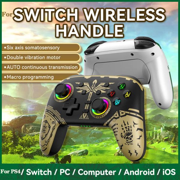 Manettes de jeu sans fil pour Switch Pro, contrôleur Tears of the Kingdom, Joystick Bluetooth pour NS PC, appareil de jeu Android V3 IOS