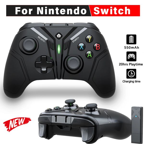 GamePads Wireless GamePad para Nintedo Switch Console USB Dongle 6Axis Dual Vibration Joystick Controlador Compatible Android/LOS/PC/PS3