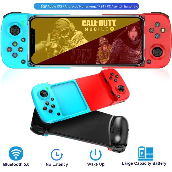 Gamepads Controlador de juegos inalámbrico para Android/iOS/Switch/PS4 Gamepad Bluetooth Joystick para iPhone Controladores de juegos extensibles para PC