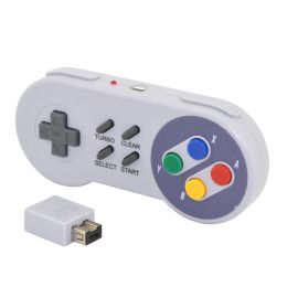 GamePads Xunbeifang Wireless Button Style Controller Gamepad pour SNES Mini Console avec turbo et fonction claire