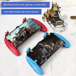 Manettes Z8 Portable ABS téléphone Portable 4 doigts manette de jeu contrôleur pour PUBG objectif jeu de tir poignée pour IPhone Android universel