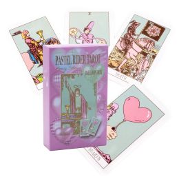 Jeux 12 * 7cm English Pastel Rider Tarot Tarot Tarot Cards Femme Femme Game de carte Sixième Sense Tarot esthétique