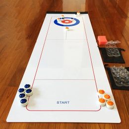 Games 120*28 cm opvouwbare tafel Mini Curling Ball draagbare tafel van het tabletcurlingspel Compacte Curling Family Games voor Kid Family School