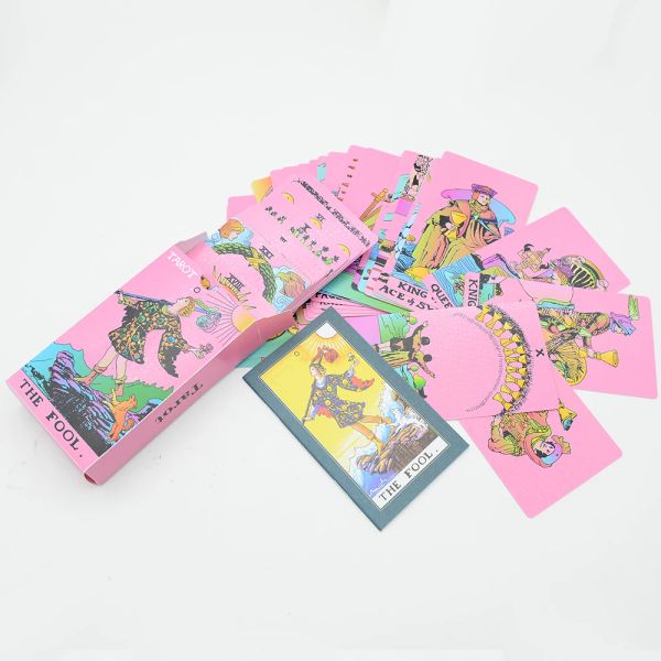 Jeux 12x7cm Luxury PVC Tarot coloré Tarot Hot Stamping Imperproofing Us Résistant Card Échec