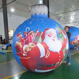 Juegos Publicidad de actividades inflables de 10mh (33 pies) Divertido PVC Toy inflable Multicolor Sphere Forma Adorno de Navidad