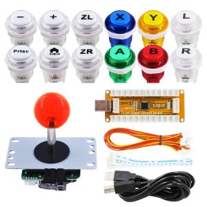 Juegos Arcade controlador de juegos codificador Usb Gamepad botón pulsador de luz Joystick de 8 vías para Nintendo Switch Pc Ps3 Retropie Raspberry Pi Mame