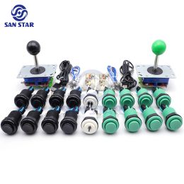 Jeux arcade joystick diy kit zéro retard usb contrôleur pc sanwa ball joystick with américain 28 mm poussons poussons pour pand pandora jeu pandora