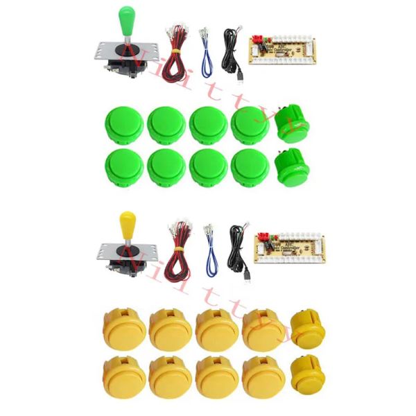 Juegos Arcade Joystick Kit de bricolaje Retraso Cero Controlador USB PC Sanwa Bola Oval Joystick Push Botones para PC PS3 para Pandora Game TV Box