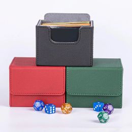 Boîte de rangement de cartes de jeu de jeu de jeux de jeux pour cartes mtg cartes de poker cartes sport tarotes en cuir pour la capacité de collecte de conteneurs de boîtier