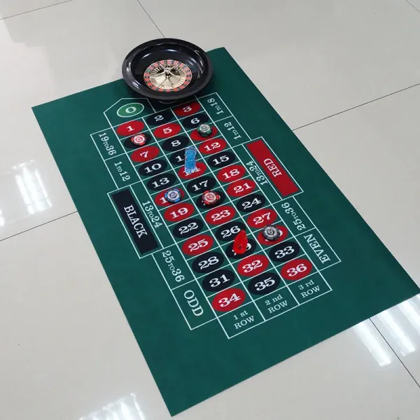 Jeux de jeu de poker doublement à double table de craps blackjack casino ressentie rollup casino roulette tablette mat à table pour le jeu de société de barre de fête