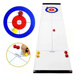 Games opvouwbare Mini Curling Table Curling Ball Tabletop Curling Game For Kid Adult Family School Travel Tabletop Culing Game