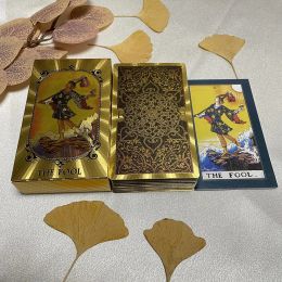 Games Golden Tarot Card Deck met kleurrijk instructiehandleiding Divination Vertrouwen prachtig