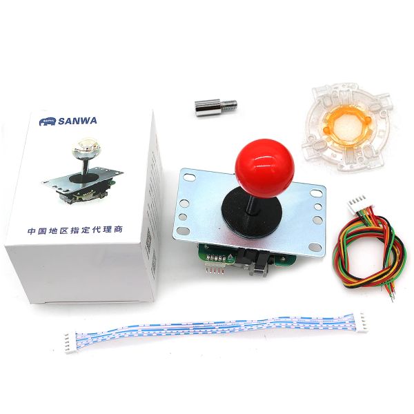 Jeux Japon Original Sanwa Arcade Joystick 8yt avec copie de balle 35 mm Octogonl restricteur 1,5 mm Cable Extender Jamma Game Controller DIY