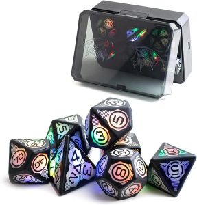 Games magnetisch opladen LED -dobbelstenen met oplaaddoos Dnd Dice Zhoorqi Dungeons and Dragons Dice Polyedral Dice Set voor tafelspel Game