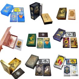 Games Nieuwe plastic rijder Hot Stamping Gold Foil Tarot Exquisite Board Game Divination Cards for Collection