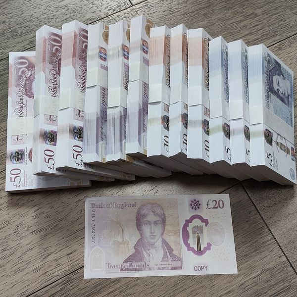 Juegos Jugar Papel Impreso Prop Money Toys Reino Unido Dinero Libras Gbp Británico 50 Juguete Conmemorativo Para Niños Regalos De Navidad O Película De Video