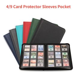 Jeux Pu Leather 4/9 POCHETS GAME CARTE CARDE CARDE Côté Chargement Binder TCG Game Card de la carte Zipper Pages Fixe Pages pour MG / PKM / FOW / YGO