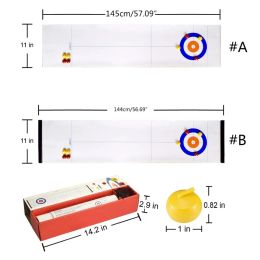 Games Tabletop Curling Game voor kinderen, volwassenen Familie Fun indoor sportspel wordt geleverd met tafel van tafel krullen, gemakkelijk te vallen verzending