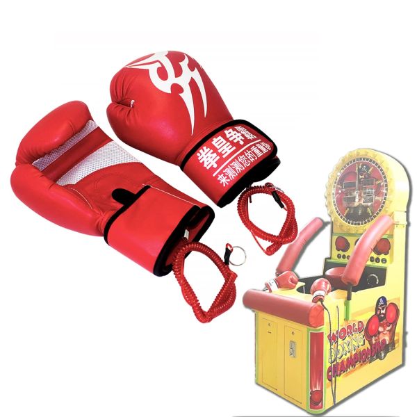 Jeux Championnat du monde de boxe Test de puissance Machine de jeu d'arcade éponge épaisse gants rouges apporter une corde à ressort
