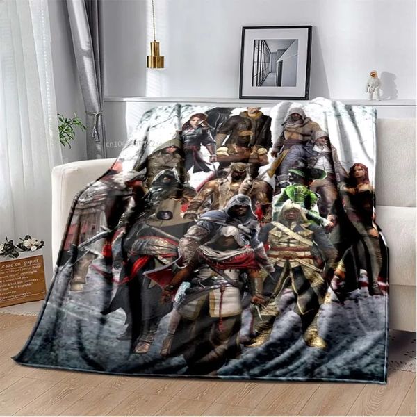 Jeu A-Assassin S Creed Art Couverture moderne couverture de flanelle moderne Boys Teen Gift Soft confortable Couverture de voyage à domicile