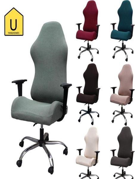 Couvre de chaise de jeu Couverture Spandex Stretch Computer Desk Covers pour le jeu de bureau en cuir Protecteur de jeu de course inclinable 2109143989026