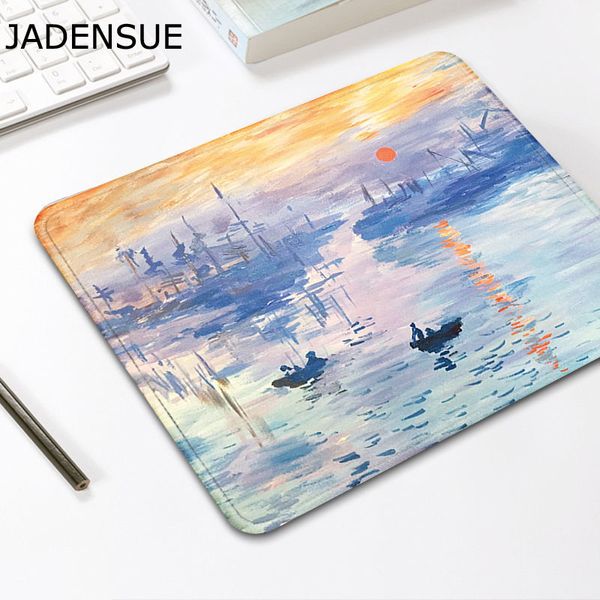 Tapis de bureau de jeu tapis de souris mignon Van Gogh peinture à l'huile tapis de clavier créatif antidérapant tapis de bureau jeu pour ordinateur à domicile de bureau