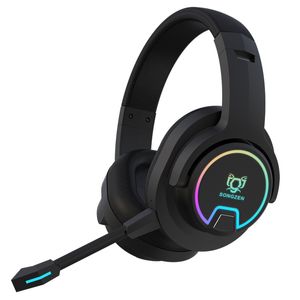 Gaming -oortelefoons headset voor Xbox One PS4 PS5 PC Nintendo Switch Ruis Annulering Bass Surround Sound Sound Surround Sound Over Ear 3,5 mm Stereo bedrade hoofdtelefoon met Mic By Sea Railway