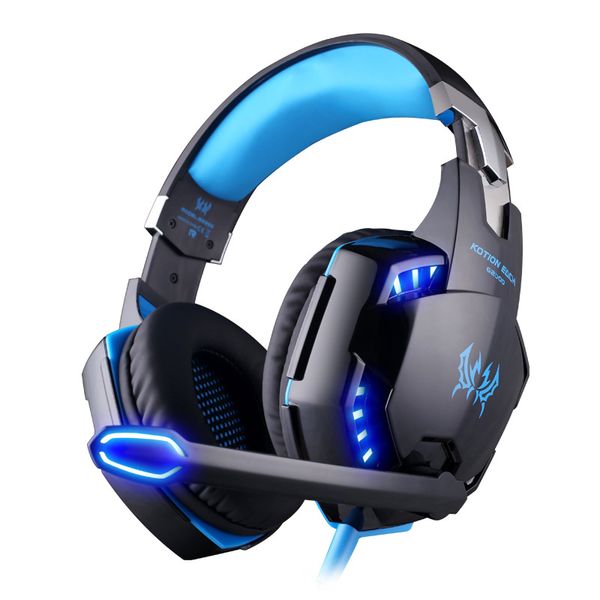 Casque de jeu Casque Deep Bass Stéréo Jeu Casque avec Microphone Lumière LED pour PS4 Ordinateur Portable PC Gamer