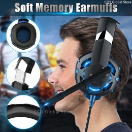 Jeu de casque de jeu isolant les écouteurs de surar jeu avec le jeu vidéo surround de contrôle de commande de micro pour PC PS4 PS5 Xbox