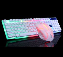 Gaming Keyboard Mouse Set USB Wired PC Rainbow LED coloré LED Filluminated Gamer Gamer Gaming Mouse and Clavier2264145