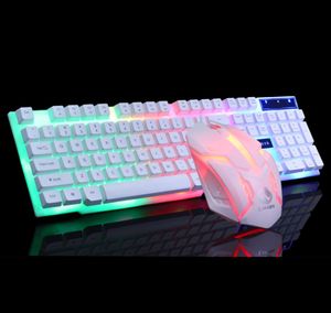 Gaming Keyboard Mouse Set USB Wired PC Rainbow LED coloré LED Filluminated Gamer Gamer Gaming Mouse and Keyboard5376514
