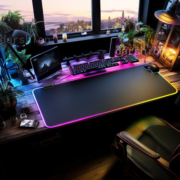 Juego de ratón luminoso RGB Colorido de gran tamaño engrosado Anti de escritorio LED LED Ports Keyboard Ports