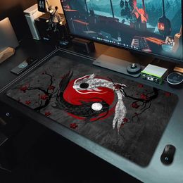 Tapis de souris de jeu Koi Taichi tapis de table neutres ordinateur tapis de souris société grand tapis de bureau 100x50cm grand tapis de souris Gamer tapis de souris