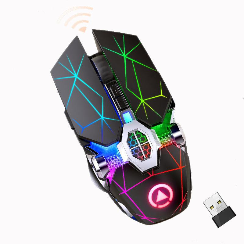 Diamond Luminous Wireless Gaming Mouse RGB Backlit 2.4Ghz Mute Rechargeable Mice Computer Home Office Gamer Cordless Silent USB Mouse