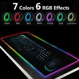 Gaming RGB LED Mouse Pad Goma suave USB Iluminación con cable Colorido Mousepad Luminous Gamer Keyboard Mouse Mat PC Computadora portátil LJ20257d