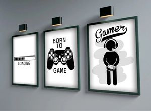 Gaming Zone Canvas Schilderij Grappig Spel Citaat Posters Wall Art Foto Voor Kinderen Jongens Gamer Kamer Speelkamer Decoratie w06